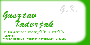 gusztav kaderjak business card